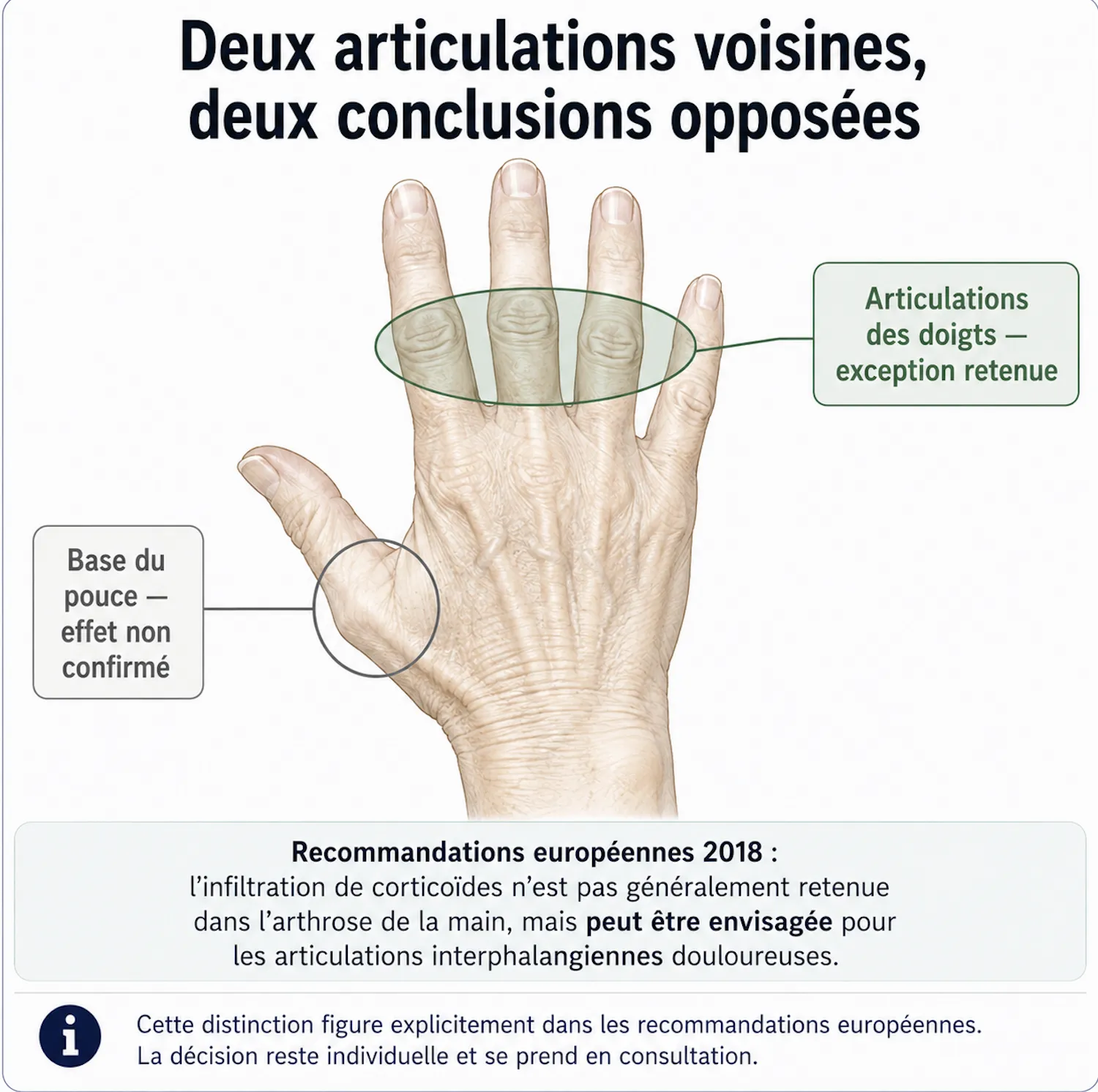 Arthrose des doigts — illustration médicale