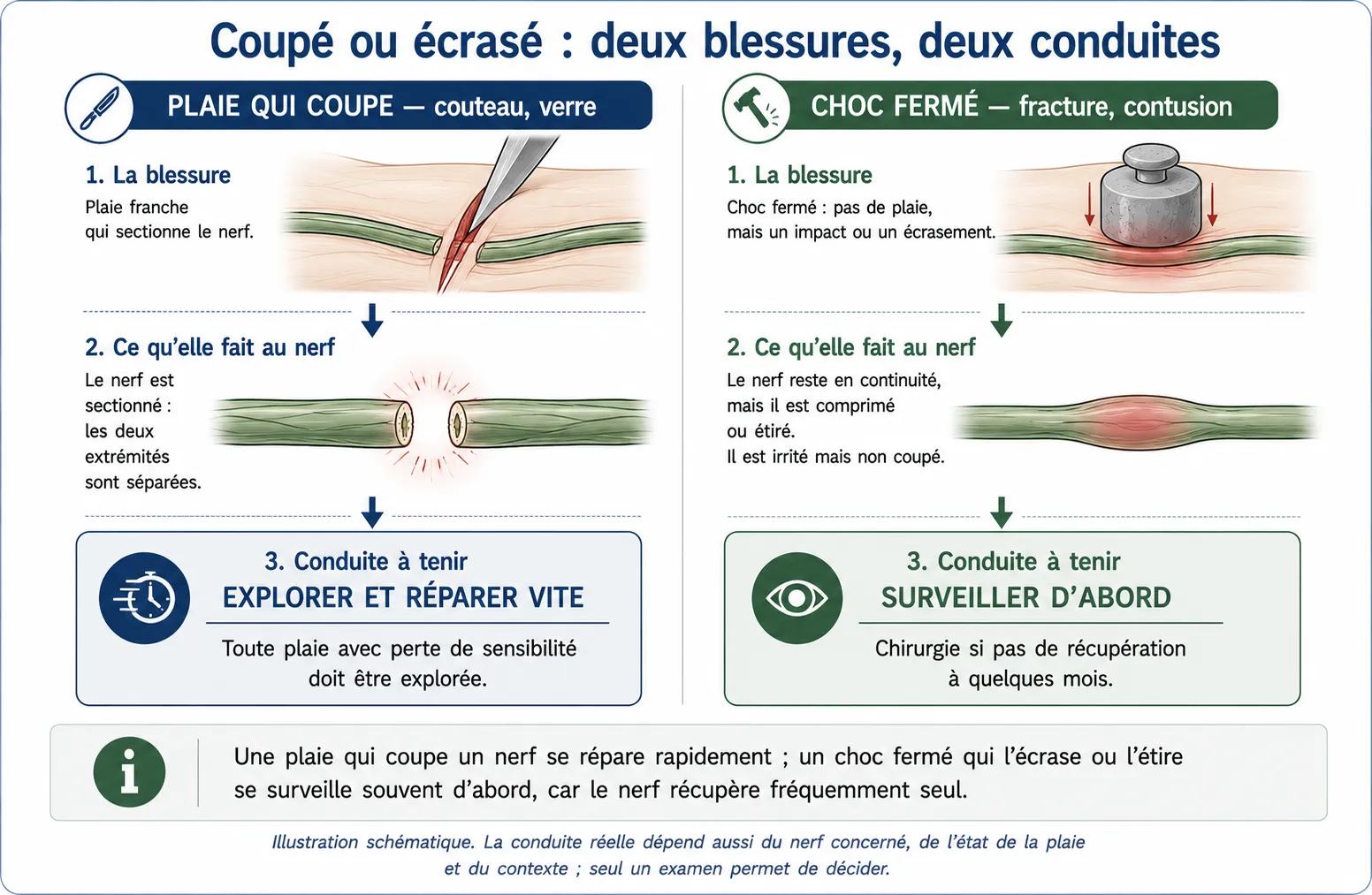 Lésions traumatiques des nerfs — illustration médicale