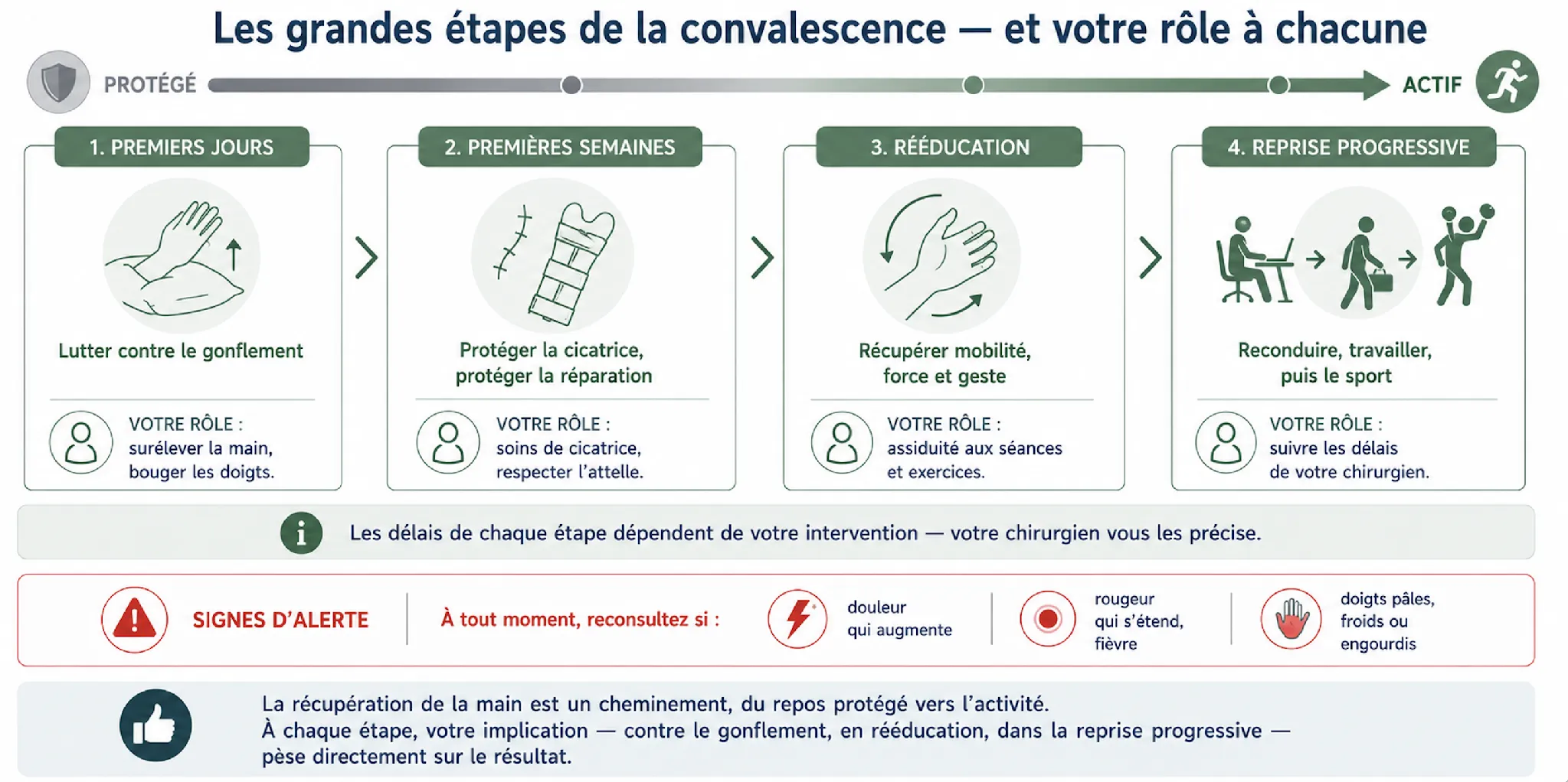 Suites opératoires et convalescence — illustration médicale